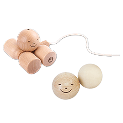 【天然原木婴幼系列】微笑木球组 不倒翁拉车